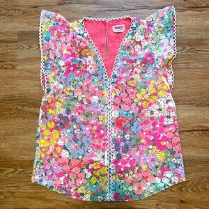 Kate Spade Floral Blouse Oversized Top XS